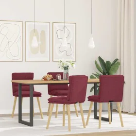 Sillas de comedor 4 unidades tela rojo tinto de , Sillas de comedor - Ref: Foro24-3315396, Precio: 215,38 €, Descuento: %