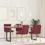 Sillas de comedor 4 unidades tela rojo tinto de , Sillas de comedor - Ref: Foro24-3315396, Precio: 215,38 €, Descuento: %
