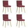 Sillas de comedor 4 unidades tela rojo tinto de , Sillas de comedor - Ref: Foro24-3315396, Precio: 215,38 €, Descuento: %