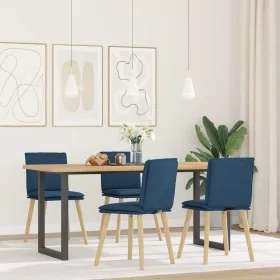 Sillas de comedor 4 unidades tela azul de , Sillas de comedor - Ref: Foro24-3315363, Precio: 210,66 €, Descuento: %