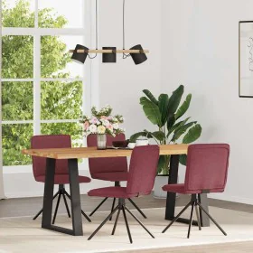 Sillas de comedor 4 unidades tela rojo tinto de , Sillas de comedor - Ref: Foro24-3315335, Precio: 201,44 €, Descuento: %