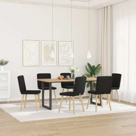 Sillas de comedor giratorias 6 unidades tela negras de , Sillas de comedor - Ref: Foro24-3315569, Precio: 292,29 €, Descuento: %