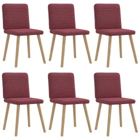 Sillas de comedor 6 unidades tela rojo tinto de , Sillas de comedor - Ref: Foro24-3315517, Precio: 296,50 €, Descuento: %