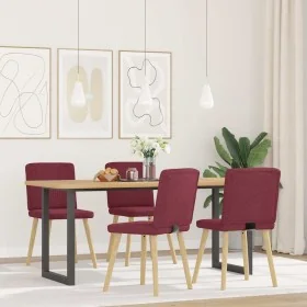 Sillas de comedor 4 unidades tela rojo tinto de , Sillas de comedor - Ref: Foro24-3315300, Precio: 195,94 €, Descuento: %