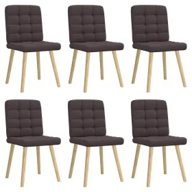 Esstischstühle, 6 Stück, dunkelbrauner Stoff von , Essstühle - Ref: Foro24-3315465, Preis: 302,74 €, Rabatt: %