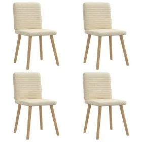 Sillas de comedor 4 unidades tela color crema de , Sillas de comedor - Ref: Foro24-3315251, Precio: 198,45 €, Descuento: %