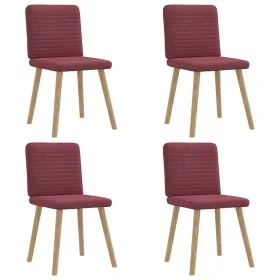 Sillas de comedor 4 unidades tela rojo tinto de , Sillas de comedor - Ref: Foro24-3315247, Precio: 198,45 €, Descuento: %