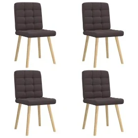 Sillas de comedor 4 unidades tela marrón oscuro de , Sillas de comedor - Ref: Foro24-3315195, Precio: 202,64 €, Descuento: %
