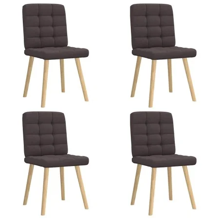 Sillas de comedor 4 unidades tela marrón oscuro de , Sillas de comedor - Ref: Foro24-3315195, Precio: 202,64 €, Descuento: %