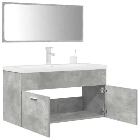Set muebles de baño 2 piezas madera contrachapada gris hormigón de , Muebles de baño - Ref: Foro24-3324894, Precio: 323,81 €,...