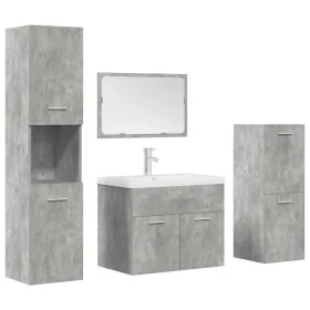 Set muebles de baño 5 piezas madera ingeniería gris hormigón de , Muebles de baño - Ref: Foro24-3324896, Precio: 278,43 €, De...