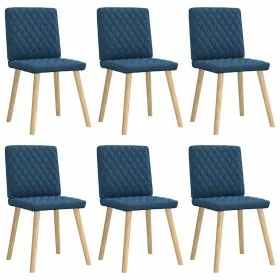 Sillas de comedor 6 unidades tela azul de , Sillas de comedor - Ref: Foro24-3315499, Precio: 297,77 €, Descuento: %