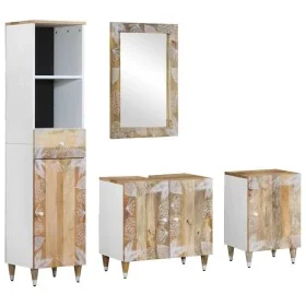 Conjunto de muebles de baño 4 piezas madera maciza de mango de , Muebles de baño - Ref: Foro24-3310137, Precio: 326,28 €, Des...