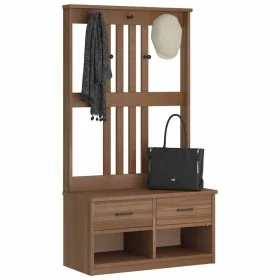 Perchero de entrada SANDENS madera maciza de pino 87x40x159,5cm de , Bancos para recibidores y almacenamiento - Ref: Foro24-4...