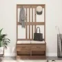 SANDENS solid pine wood entryway coat rack 87x40x159.5cm by , Benches for halls and storage - Ref: Foro24-4010491, Price: 205...