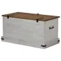 Baúl de almacenamiento HALDEN blanco 91x48x47 cm madera maciza de , Baúles de almacenamiento - Ref: Foro24-4018402, Precio: 1...