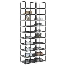 Zapateros 2 uds 10 niveles negro 33x33x174 cm tejido no tejido de , Zapateros y organizadores de calzado - Ref: Foro24-410061...
