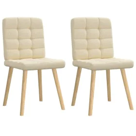 Sillas de comedor 2 unidades tela color crema de , Sillas de comedor - Ref: Foro24-4101098, Precio: 105,39 €, Descuento: %