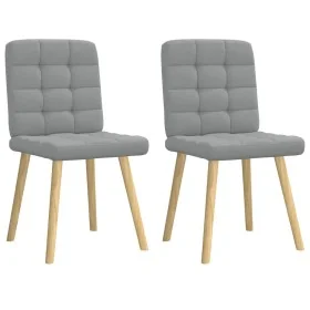 Sillas de comedor giratorias 2 unidades tela gris claro de , Sillas de comedor - Ref: Foro24-4101091, Precio: 105,11 €, Descu...