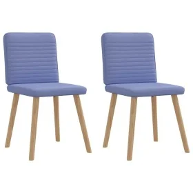 Sillas de comedor 2 uds tela azul jeans de , Sillas de comedor - Ref: Foro24-4101154, Precio: 103,24 €, Descuento: %