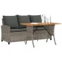 Sofá jardín de 3 plazas con cojín y mesa gris ratán sintético de , Sofás de exterior - Ref: Foro24-4103856, Precio: 302,43 €,...