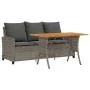 Sofá jardín de 3 plazas con cojín y mesa gris ratán sintético de , Sofás de exterior - Ref: Foro24-4103856, Precio: 302,43 €,...