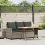 Sofá jardín de 3 plazas con cojín y mesa gris ratán sintético de , Sofás de exterior - Ref: Foro24-4103856, Precio: 302,43 €,...