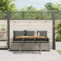 Sofá jardín de 3 plazas con cojín y mesa gris ratán sintético de , Sofás de exterior - Ref: Foro24-4103856, Precio: 302,43 €,...