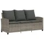Sofá jardín de 3 plazas con cojín y mesa gris ratán sintético de , Sofás de exterior - Ref: Foro24-4103856, Precio: 302,43 €,...