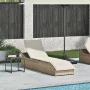 Tumbona plegable con cojín y espacio beige ratán sintético de , Tumbonas - Ref: Foro24-4104224, Precio: 247,76 €, Descuento: %