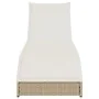 Tumbona plegable con cojín y espacio beige ratán sintético de , Tumbonas - Ref: Foro24-4104224, Precio: 247,76 €, Descuento: %