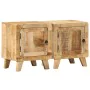 Mesilla de noche 2 uds 40x32x46 cm madera mango rugosa de , Mesitas de noche - Ref: Foro24-4104508, Precio: 206,46 €, Descuen...