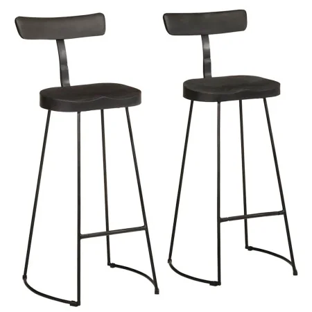 Taburetes de barra 2 uds negro 49x43x103 cm madera maciza mango de , Taburetes de cocina - Ref: Foro24-4013515, Precio: 146,0...