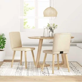 Sillas de comedor 2 unidades tela color crema de , Sillas de comedor - Ref: Foro24-4101204, Precio: 102,68 €, Descuento: %