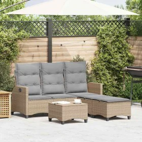 Juego de sofás de jardín en forma de L con cojines 3 pzas beige de , Conjuntos de jardín - Ref: Foro24-3328641, Precio: 469,7...