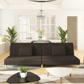 Two-seater sofa bed with two brown fabric pillows. by , Sofas - Ref: Foro24-375891, Price: 241,19 €, Discount: %