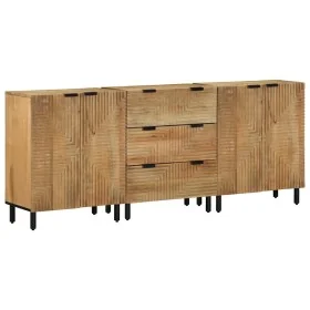 Aparadores 3 piezas madera maciza mango marrón 60x33x75 cm de , Taquillas y armarios de almacenamiento - Ref: Foro24-3310005,...
