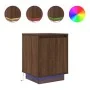 Bedside tables with LED lights 2 units brown oak 38x34x50 cm by , Nightstands - Ref: Foro24-861278, Price: 85,90 €, Discount: %
