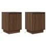 Bedside tables with LED lights 2 units brown oak 38x34x50 cm by , Nightstands - Ref: Foro24-861278, Price: 85,90 €, Discount: %