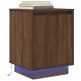 Bedside tables with LED lights 2 units brown oak 38x34x50 cm by , Nightstands - Ref: Foro24-861278, Price: 85,90 €, Discount: %