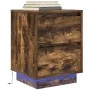 Mesillas de noche con luces LED 2 uds roble ahumado 38x34x50 cm de , Mesitas de noche - Ref: Foro24-861292, Precio: 97,99 €, ...