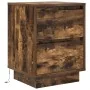 Mesillas de noche con luces LED 2 uds roble ahumado 38x34x50 cm de , Mesitas de noche - Ref: Foro24-861292, Precio: 97,99 €, ...