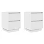 Mesillas de noche con luces LED 2 uds blanco 38x34x50 cm de , Mesitas de noche - Ref: Foro24-861284, Precio: 100,25 €, Descue...
