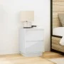 Mesillas de noche con luces LED 2 uds blanco 38x34x50 cm de , Mesitas de noche - Ref: Foro24-861284, Precio: 100,25 €, Descue...