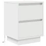 Mesillas de noche con luces LED 2 uds blanco 38x34x50 cm de , Mesitas de noche - Ref: Foro24-861284, Precio: 100,25 €, Descue...