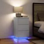 Mesilla de noche con luces LED blanca 38x34x65 cm by , Nightstands - Ref: Foro24-861301, Price: 74,22 €, Discount: %