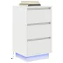 Mesilla de noche con luces LED blanca 38x34x65 cm by , Nightstands - Ref: Foro24-861301, Price: 74,22 €, Discount: %