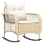 Garden rocking chair with beige synthetic rattan cushions by , Garden chairs - Ref: Foro24-4104197, Price: 118,24 €, Discount: %