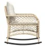 Garden rocking chair with beige synthetic rattan cushions by , Garden chairs - Ref: Foro24-4104197, Price: 118,24 €, Discount: %