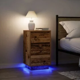 Bedside table with LED lights old wood 38x34x65 cm by , Nightstands - Ref: Foro24-861308, Price: 70,18 €, Discount: %